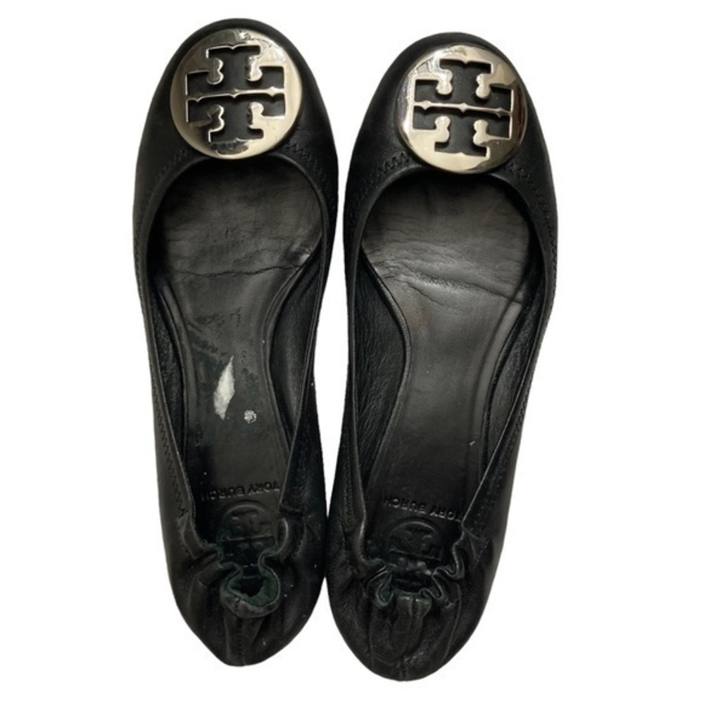 Tory Burch black silver flats